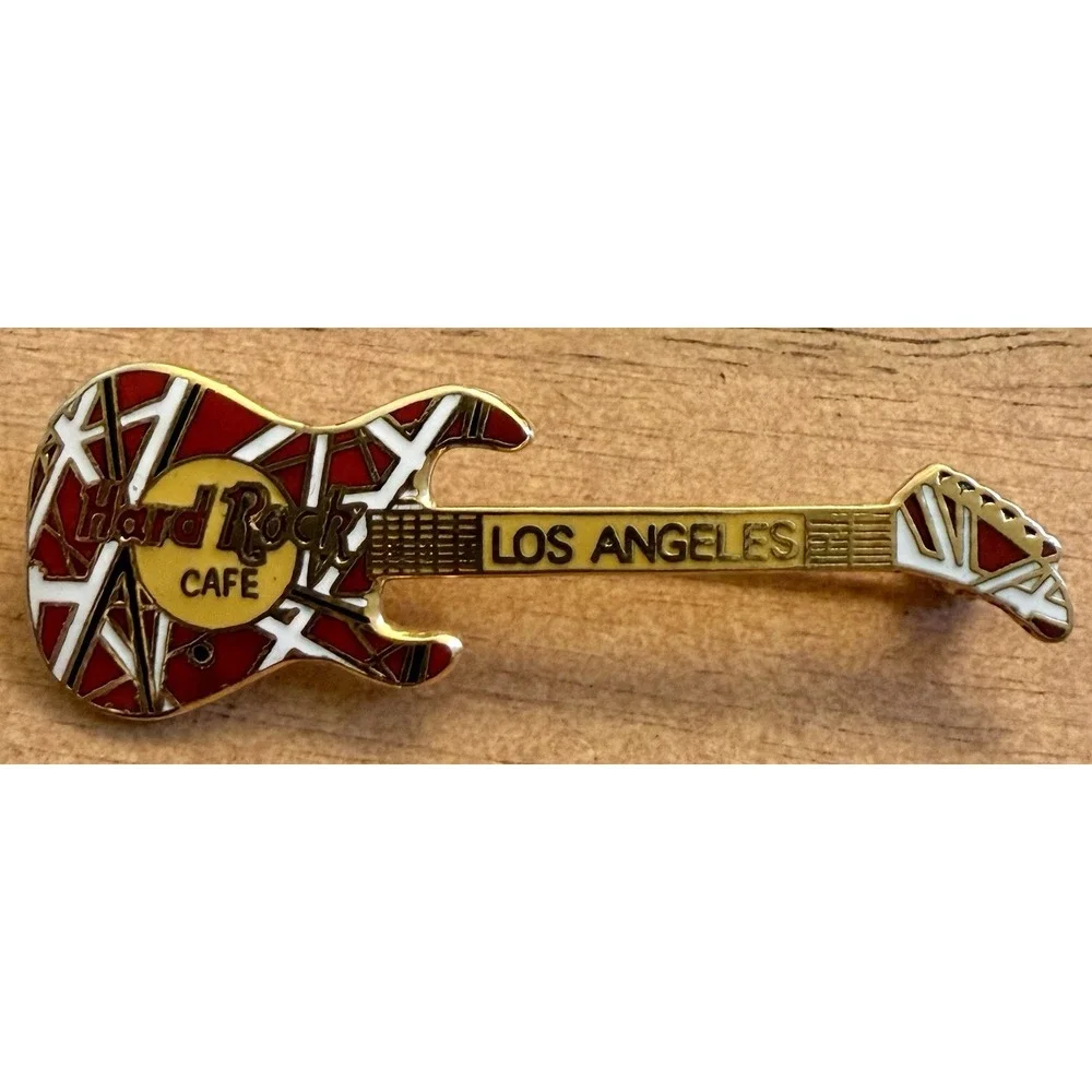 Hard Rock Cafe Los Angeles - Eddie‎ Van Halen Red Kramer Guitar Pin - HRC Back